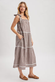 Clara Gingham Tiered Midi Dress - Westly