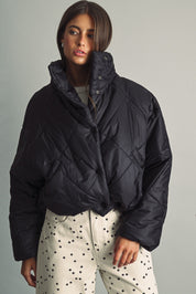 Cloud Cover Quilted Cocoon Jacket in Black - product photo 1