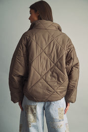 Cloud Cover Quilted Cocoon Jacket in Brown - product photo 3