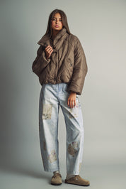 Cloud Cover Quilted Cocoon Jacket in Brown - product photo 4