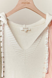 Coastal Collage Color Block Crochet V - Neck Hoodie - Westly