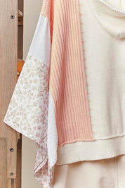Coastal Collage Color Block Crochet V - Neck Hoodie - Westly