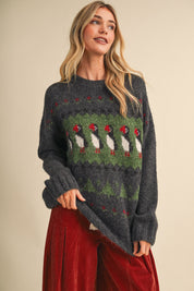 Coastal Colony Puffin Motif Sweater in Charcoal - product photo 3