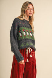 Coastal Colony Puffin Motif Sweater in Charcoal - product photo 6