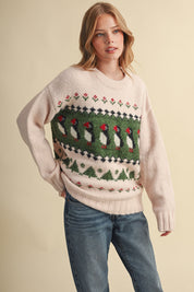 Coastal Colony Puffin Motif Sweater in Pastel Pink - product photo 5
