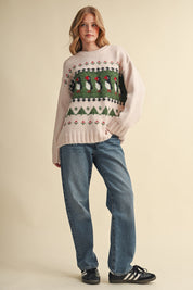 Coastal Colony Puffin Motif Sweater in Pastel Pink - product photo 9