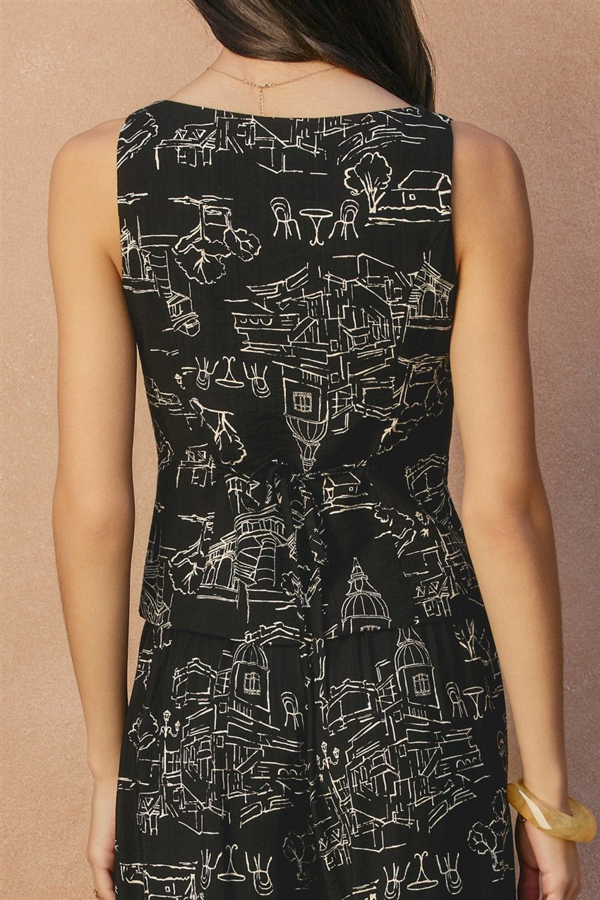 Coastal Conversations Square Neck Vest Top - Westly
