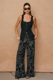 Coastal Conversations Wide Leg Pull On Pants - Westly