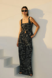 Coastal Conversations Wide Leg Pull On Pants - Westly