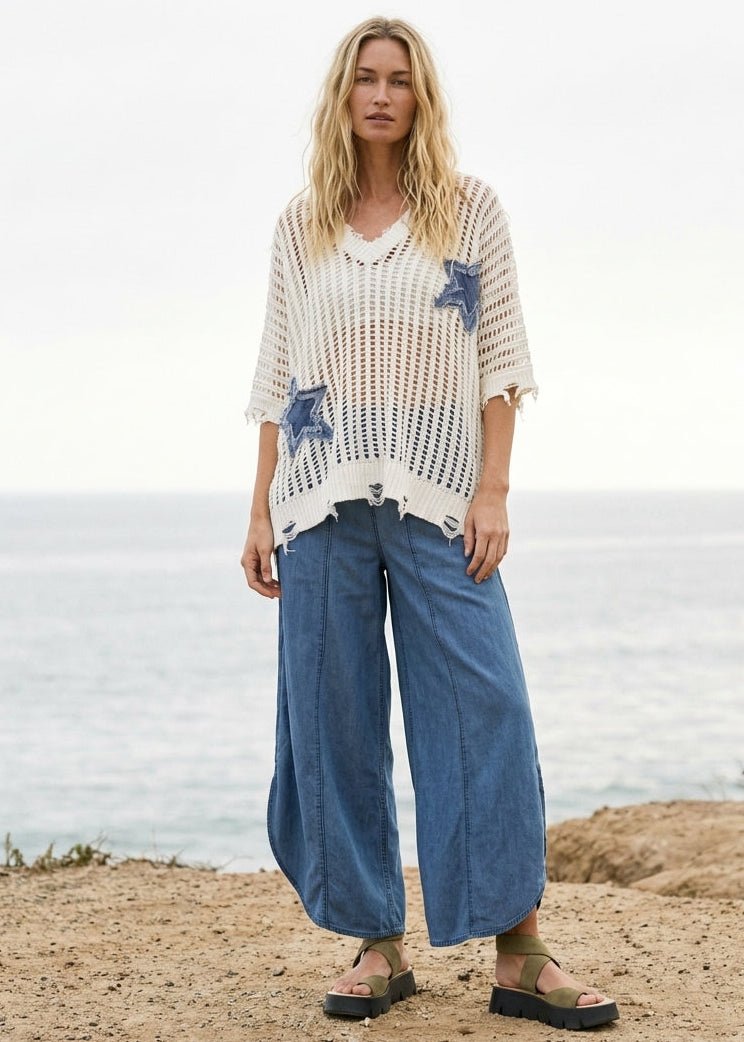 Coastal Tulip Denim Pants - Westly