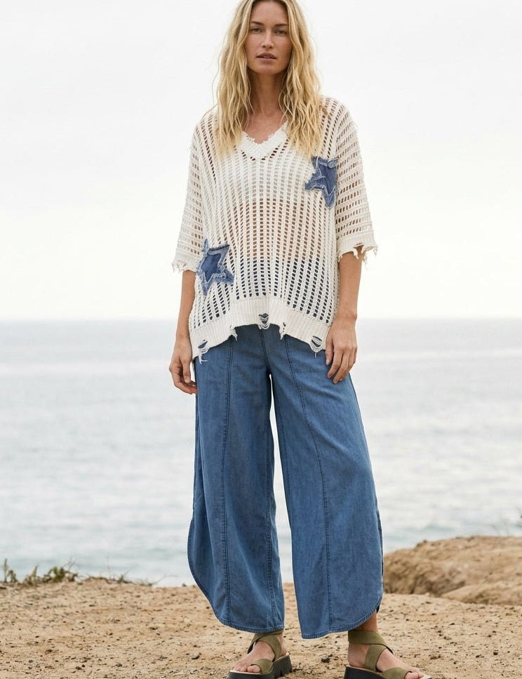 Coastal Tulip Denim Pants - Westly