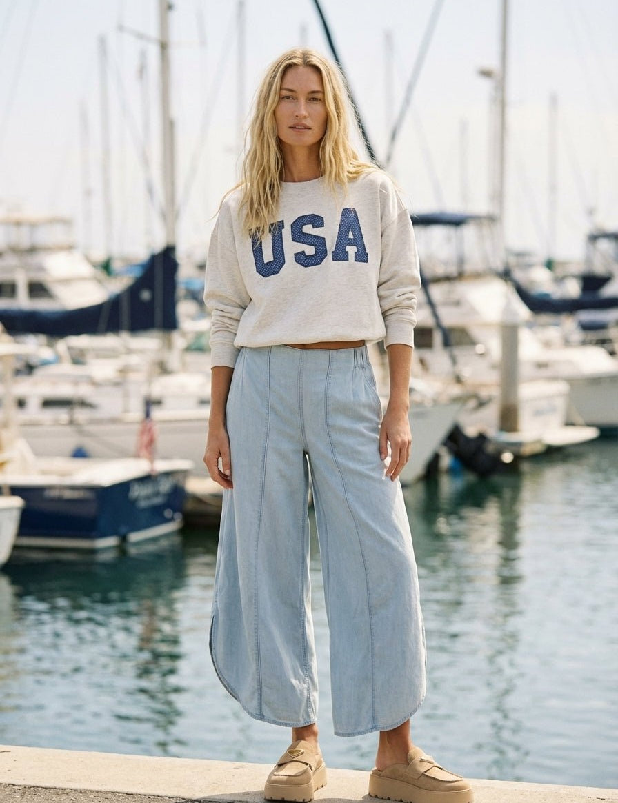 Coastal Tulip Denim Pants - Westly