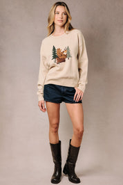 Coffee Break Bear Motif Sweater - Westly