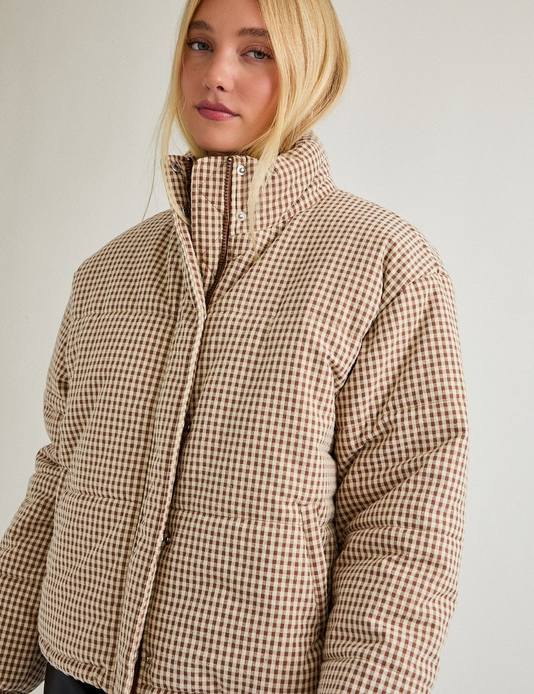 Cold Front Gingham Puffer Jacket - Westly