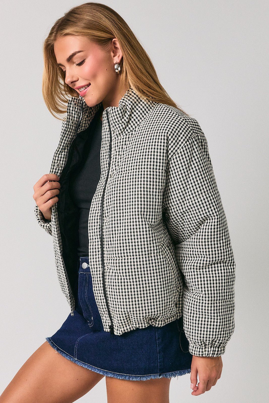 Cold Front Gingham Puffer Jacket - Westly