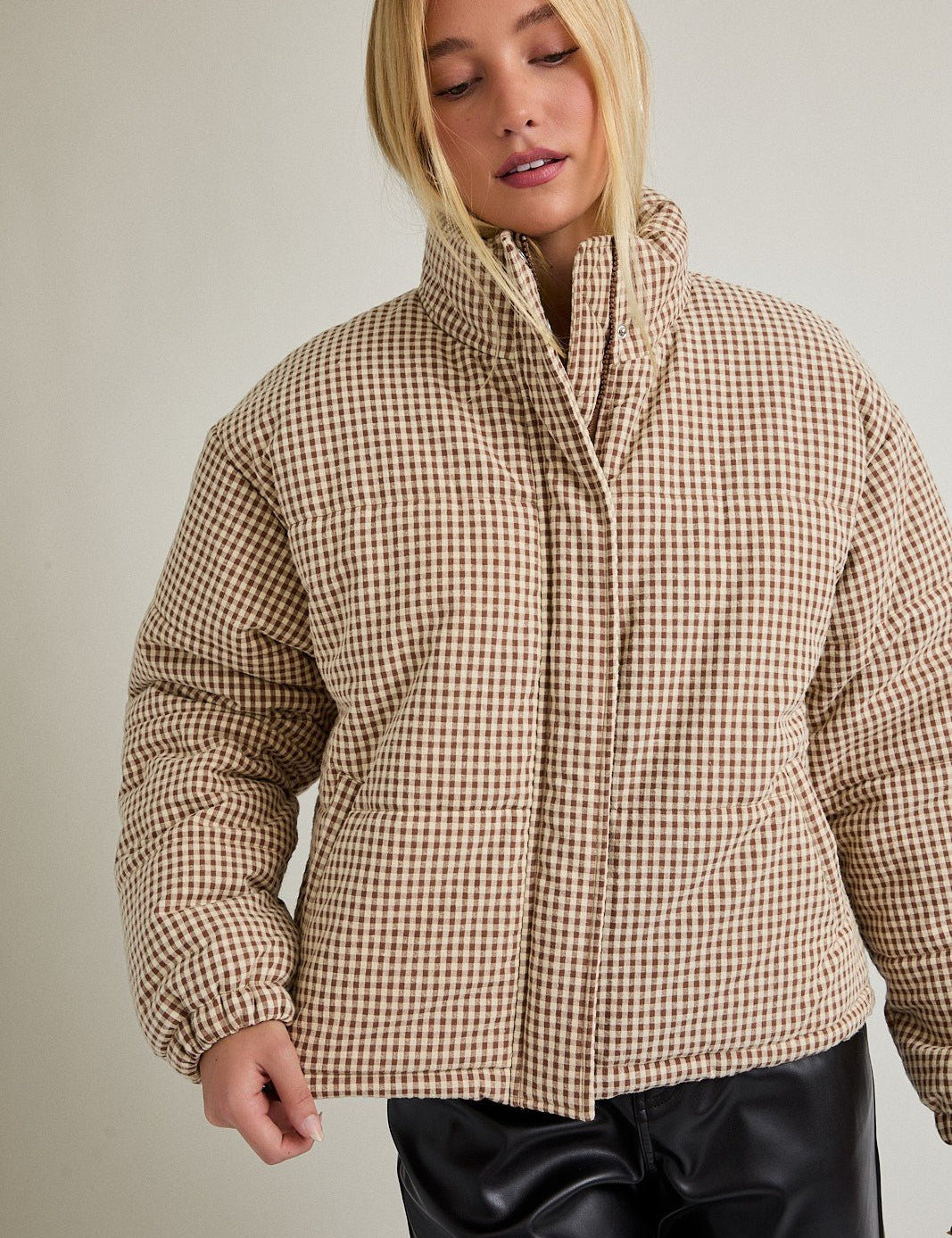 Cold Front Gingham Puffer Jacket - Westly