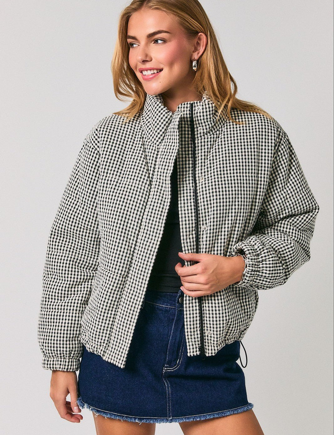 Cold Front Gingham Puffer Jacket - Westly