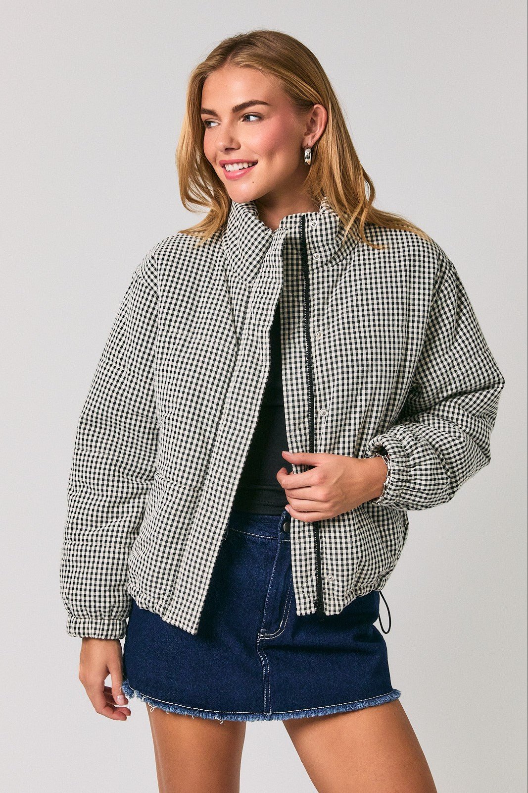 Cold Front Gingham Puffer Jacket - Westly