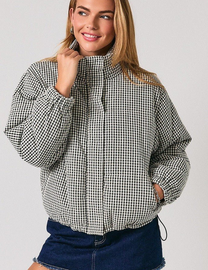 Cold Front Gingham Puffer Jacket - Westly