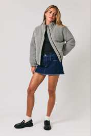 Cold Front Gingham Puffer Jacket in Black White Gingham — product photo 05