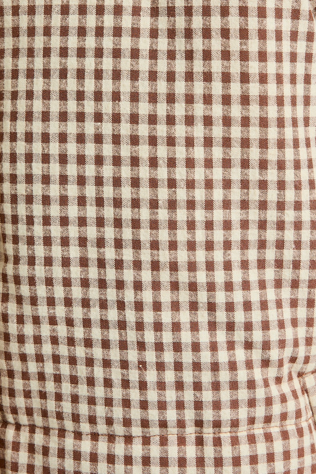 Cold Front Gingham Puffer Jacket in Brown White Gingham — product photo 07