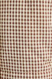 Cold Front Gingham Puffer Jacket in Brown White Gingham — product photo 07