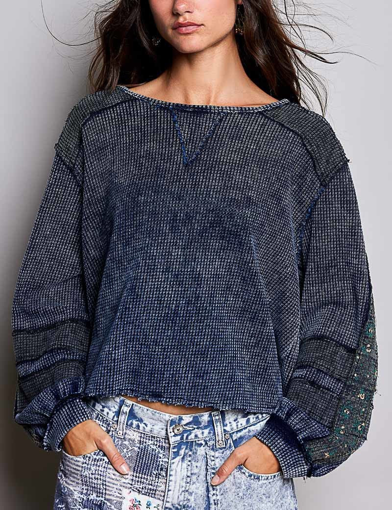 Come As You Are Oversized Waffle Knit Top - Westly