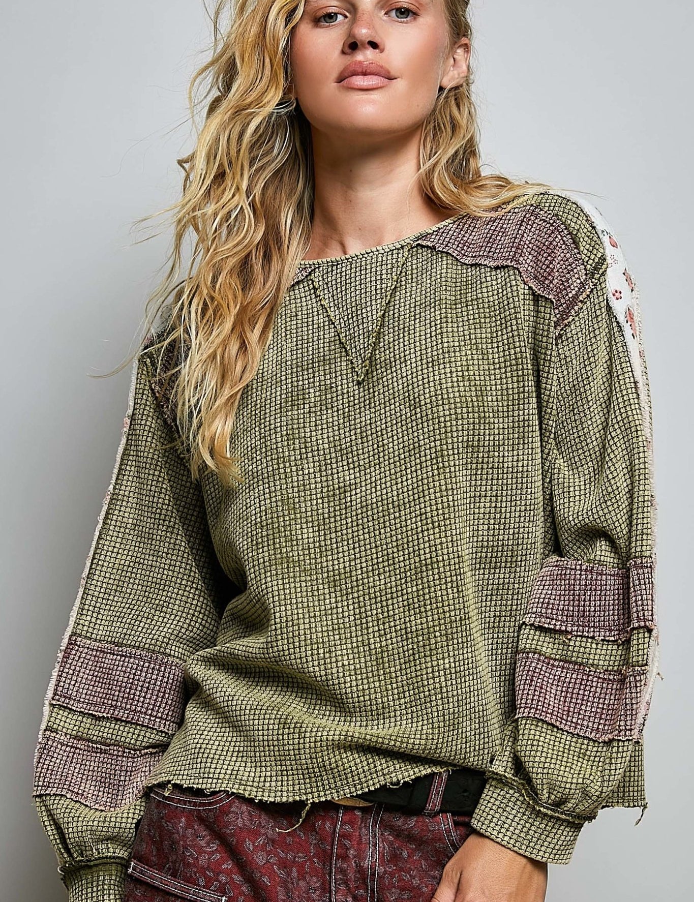 Come As You Are Oversized Waffle Knit Top - Westly