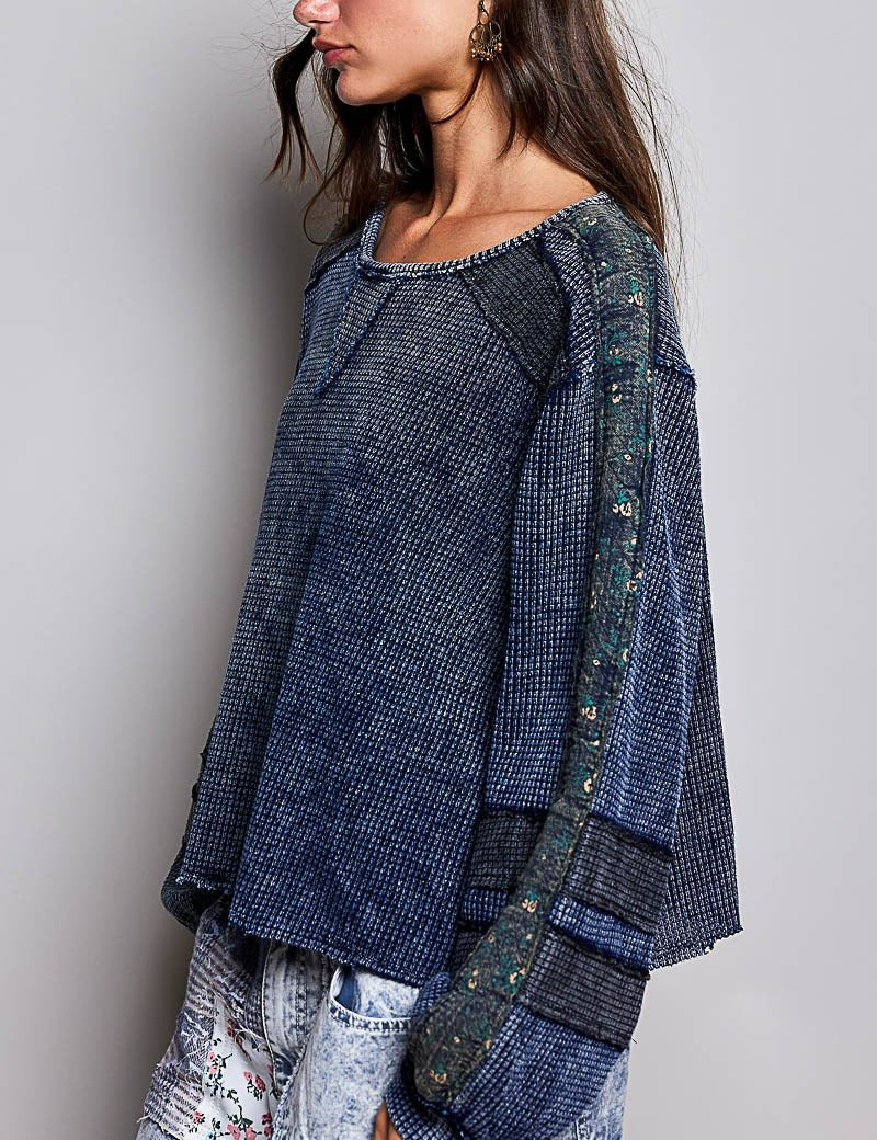 Come As You Are Oversized Waffle Knit Top - Westly