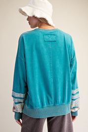 Common Thread Mixed Patch Washed Terry Pullover - Westly
