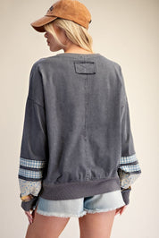 Common Thread Mixed Patch Washed Terry Pullover - Westly