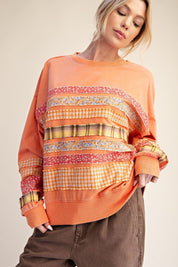 Common Thread Mixed Patch Washed Terry Pullover - Westly