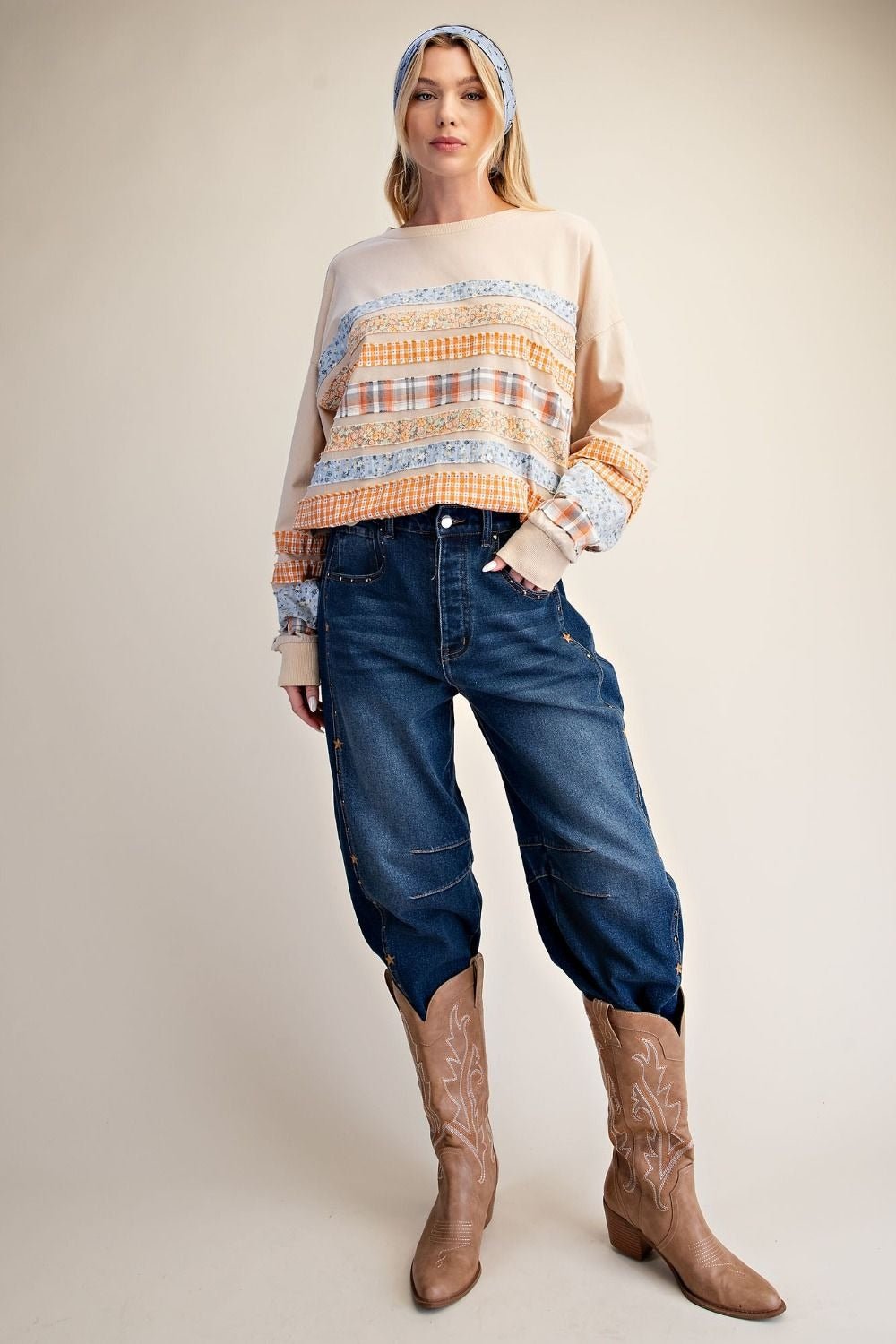 Common Thread Mixed Patch Washed Terry Pullover - Westly