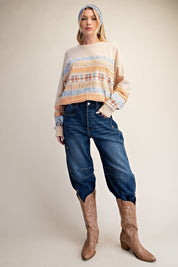 Common Thread Mixed Patch Washed Terry Pullover - Westly