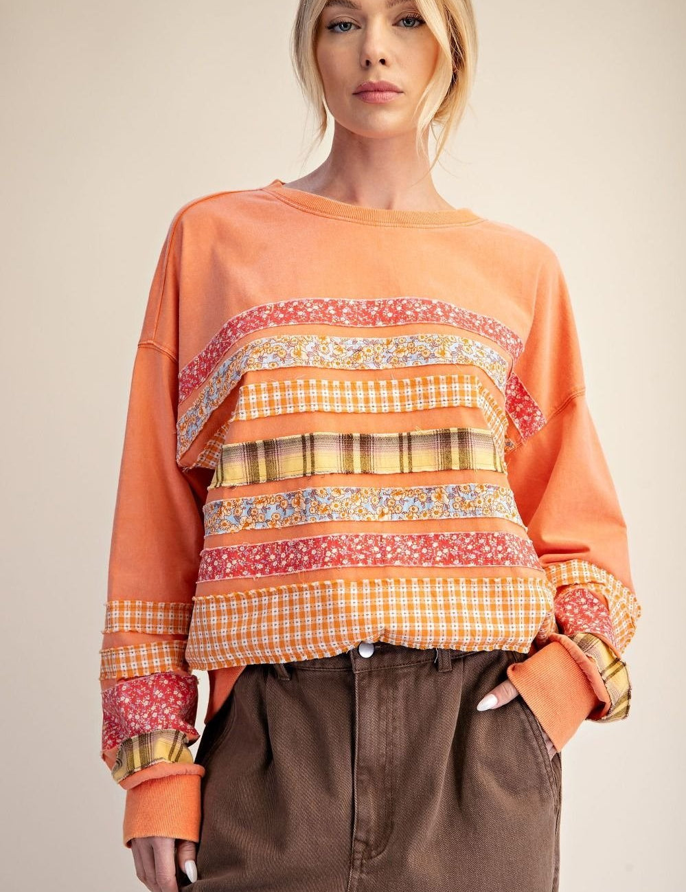 Common Thread Mixed Patch Washed Terry Pullover - Westly