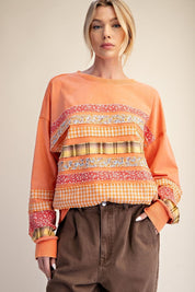 Common Thread Mixed Patch Washed Terry Pullover - Westly