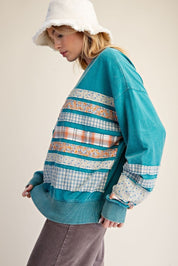 Common Thread Mixed Patch Washed Terry Pullover - Westly