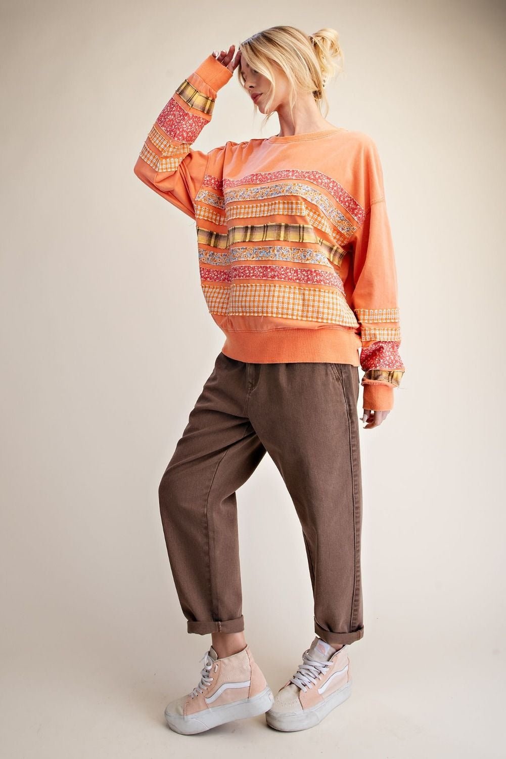 Common Thread Mixed Patch Washed Terry Pullover - Westly