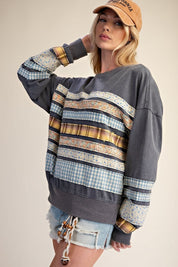 Common Thread Mixed Patch Washed Terry Pullover - Westly