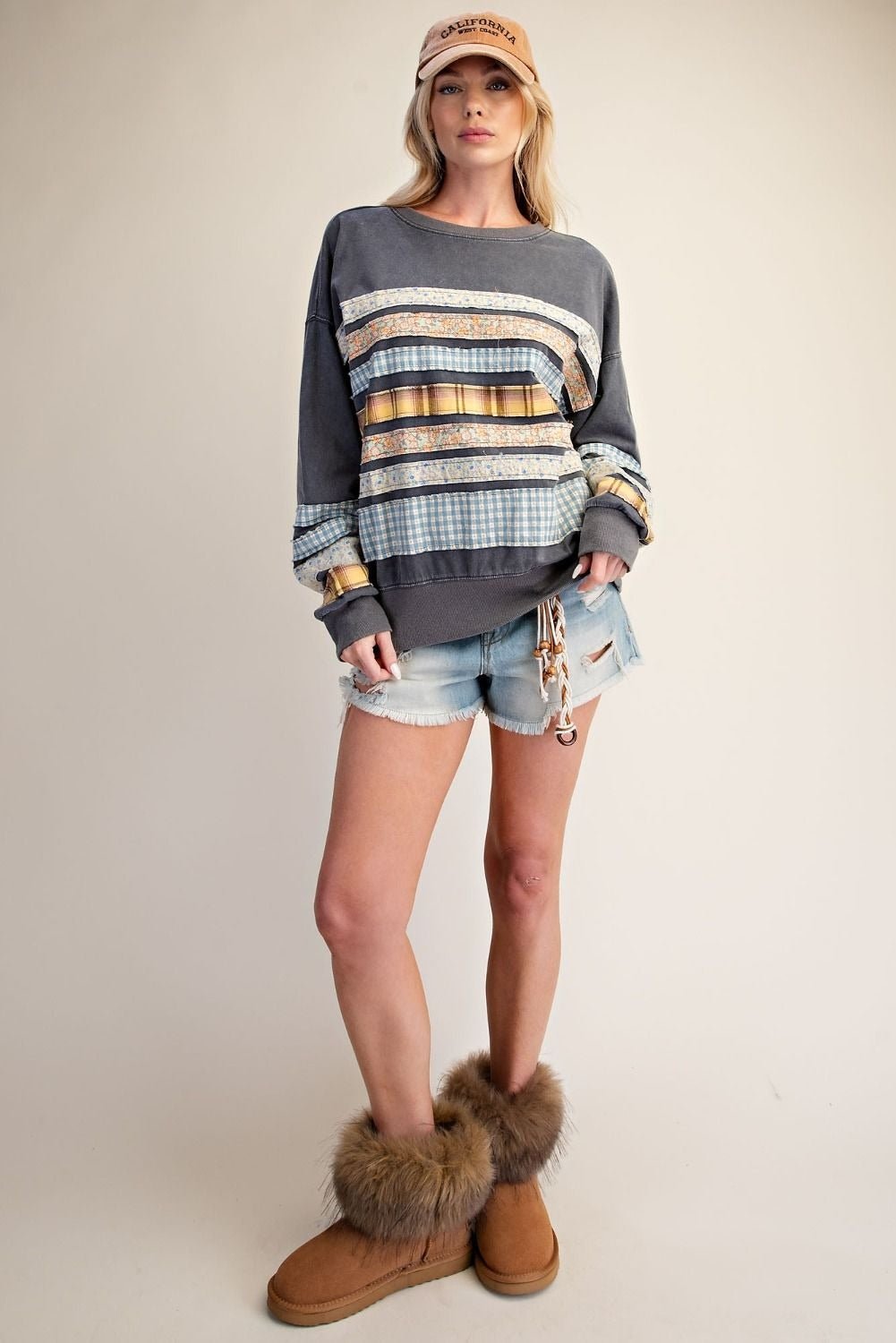 Common Thread Mixed Patch Washed Terry Pullover - Westly