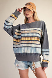 Common Thread Mixed Patch Washed Terry Pullover - Westly