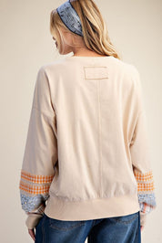 Common Thread Mixed Patch Washed Terry Pullover - Westly