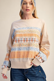 Common Thread Mixed Patch Washed Terry Pullover - Westly