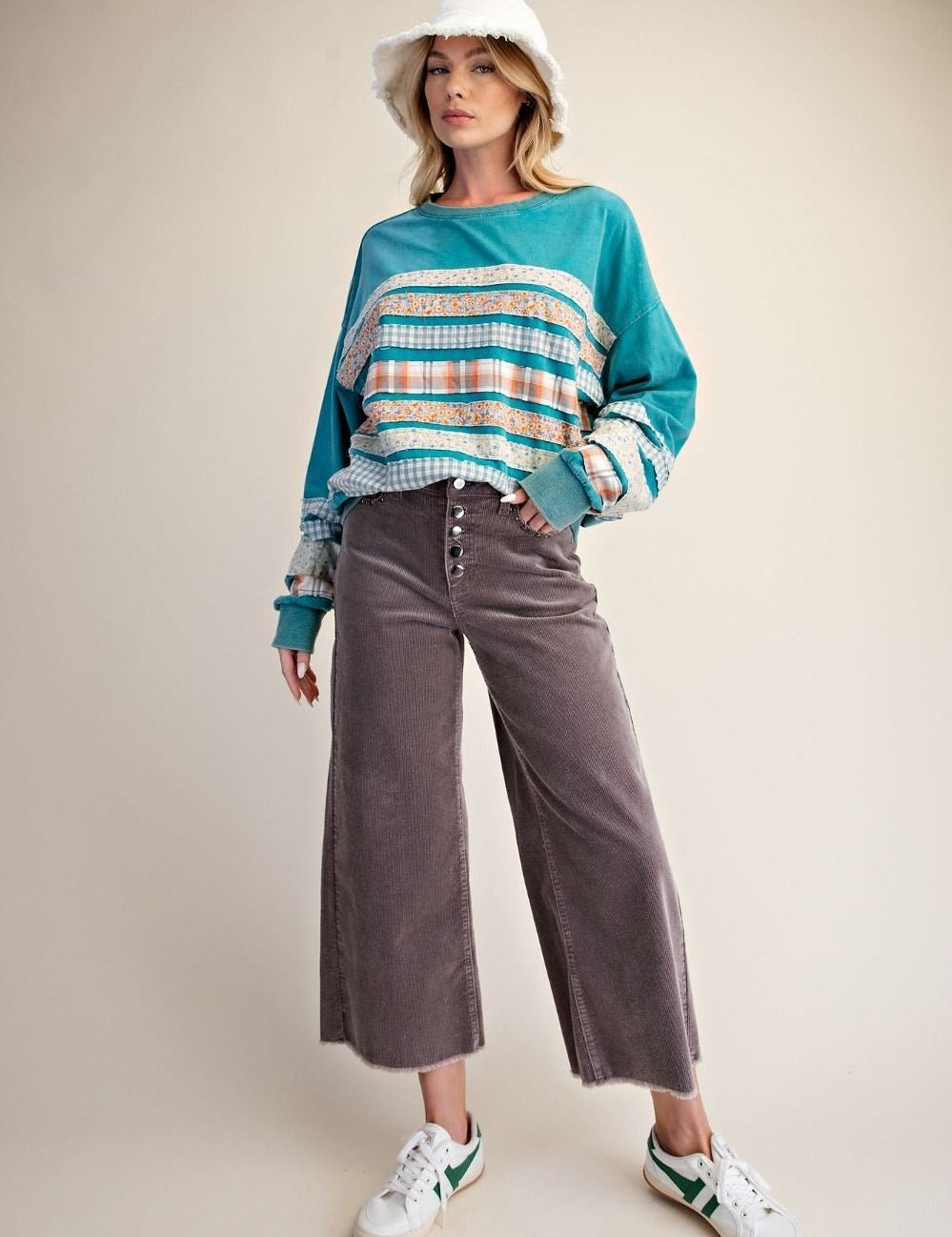Common Thread Mixed Patch Washed Terry Pullover - Westly