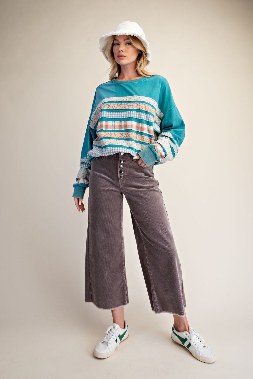 Common Thread Mixed Patch Washed Terry Pullover - Westly