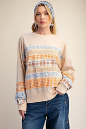 Common Thread Mixed Patch Washed Terry Pullover - Westly