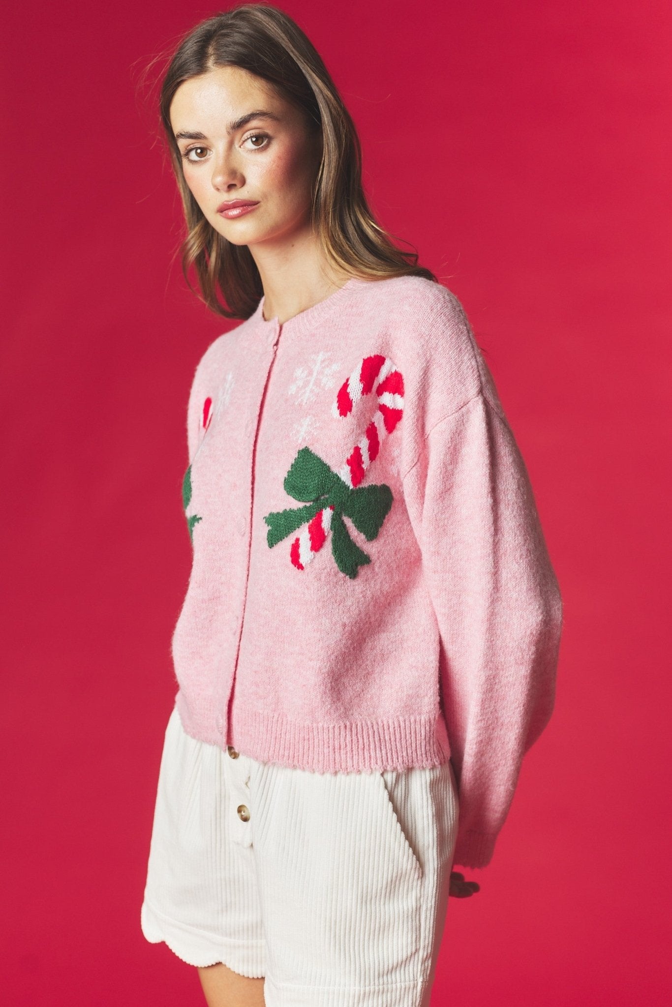 Confection Candy Cane Knit Cardigan - Westly