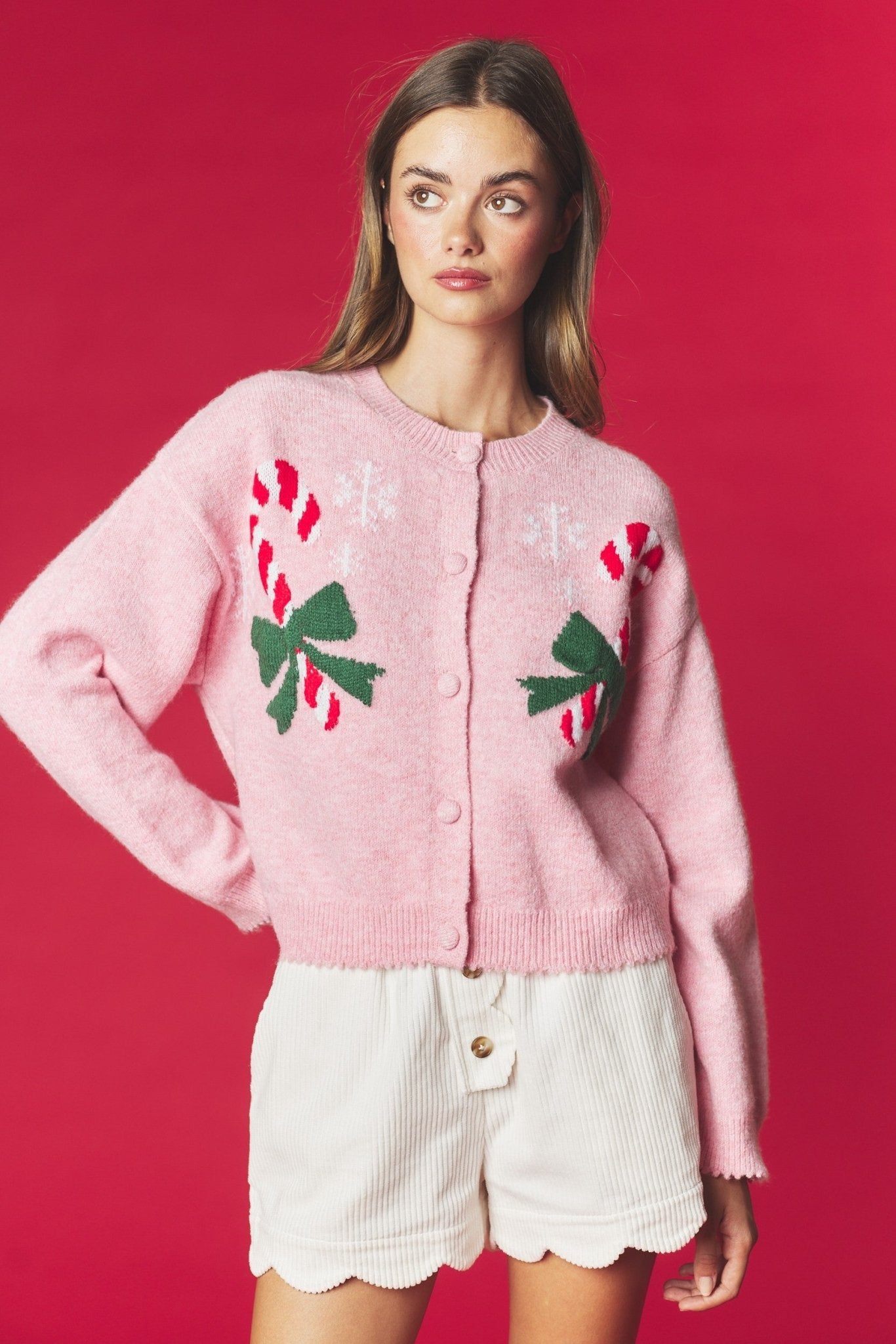 Confection Candy Cane Knit Cardigan - Westly
