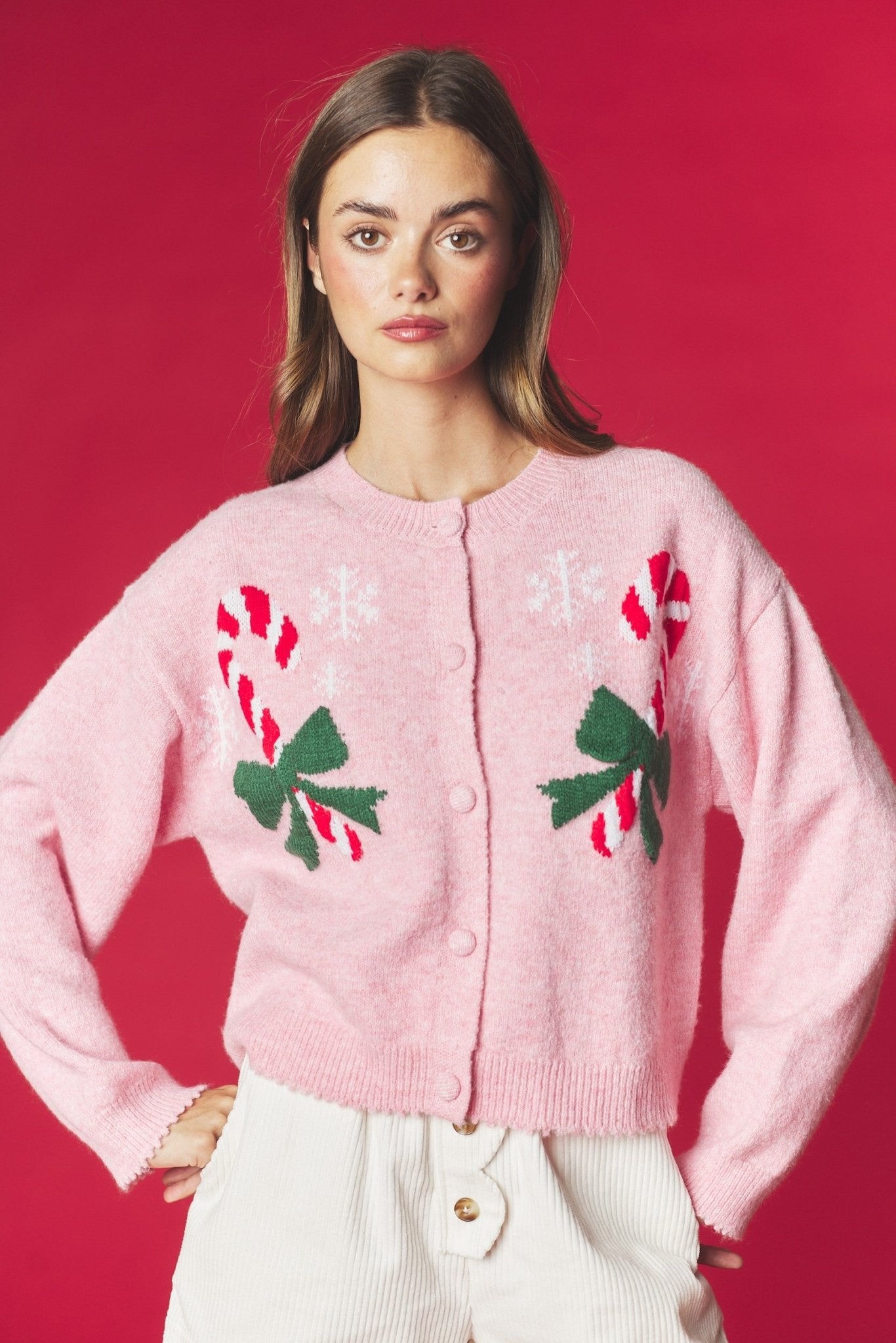 Confection Candy Cane Knit Cardigan - Westly