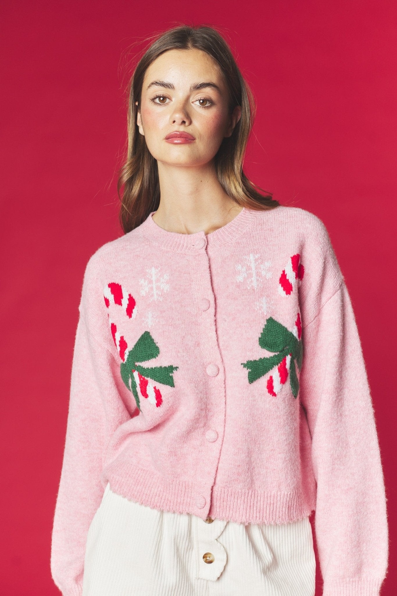 Confection Candy Cane Knit Cardigan - Westly